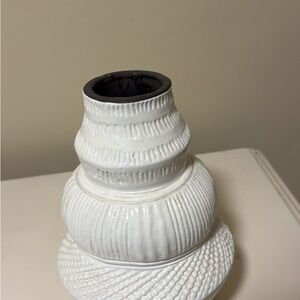 Textured White Ceramic Vase